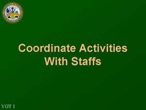 Coordinate Activities With Staffs VGT 1 Terminal Learning