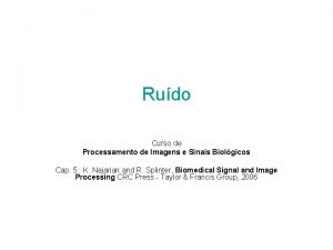 Rudo Curso de Processamento de Imagens e Sinais