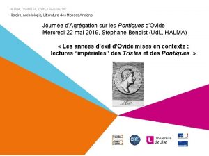 HALMA UMR 8164 CNRS UnivLille MC Histoire Archologie