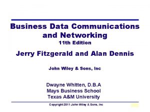 Business Data Communications and Networking 11 th Edition