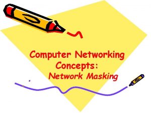 Computer Networking Concepts Network Masking Network Masking The