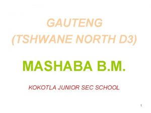 GAUTENG TSHWANE NORTH D 3 MASHABA B M