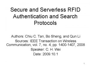 Secure and Serverless RFID Authentication and Search Protocols