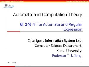 Dept Computer Science Korea Univ Intelligent Information System