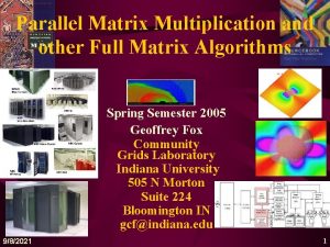 Parallel Matrix Multiplication and other Full Matrix Algorithms