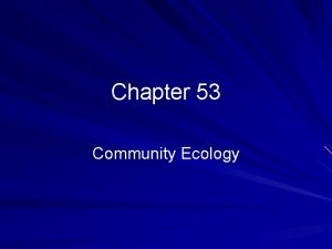 Chapter 53 Community Ecology I Interspecific Interactions Competition