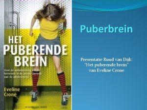 Puberbrein Presentatie Ruud van Dijk Het puberende brein