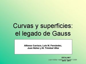 Curvas y superficies el legado de Gauss Alfonso