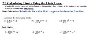 2 3 Calculating Limits Using the Limit Laws
