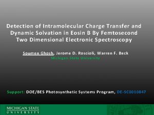 Detection of Intramolecular Charge Transfer and Dynamic Solvation