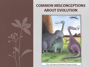 COMMON MISCONCEPTIONS ABOUT EVOLUTION COMMON MISCONCEPTIONS 1 Evolution