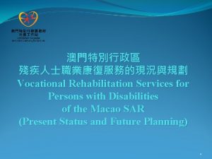 Vocational Rehabilitation Services for Persons with Disabilities of