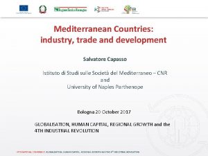 Mediterranean Countries industry trade and development Salvatore Capasso