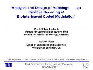 Analysis and Design of Mappings for Iterative Decoding