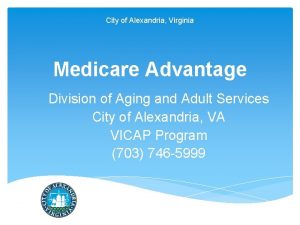 City of Alexandria Virginia Medicare Advantage Division of