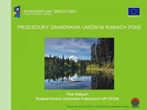 UNIA EUROPEJSKA PROCEDURY ZAWIERANIA UMW W RAMACH POIi