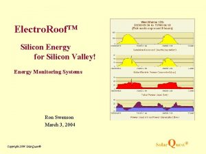 Electro Roof Silicon Energy for Silicon Valley Energy
