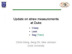 Update on straw measurements at Duke Creep Leak