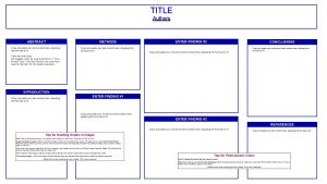 TITLE Authors METHODS ABSTRACT Copy and paste your