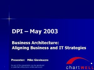 DPI May 2003 Business Architecture Aligning Business and