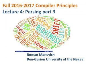 Fall 2016 2017 Compiler Principles Lecture 4 Parsing