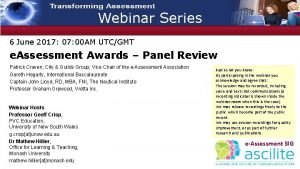 Webinar Series 6 June 2017 00 AM UTCGMT