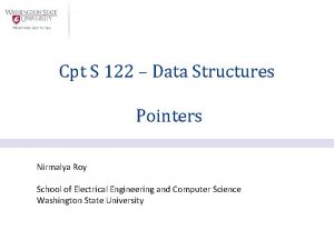 Cpt S 122 Data Structures Pointers Nirmalya Roy