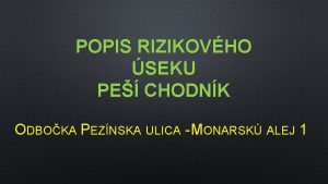 POPIS RIZIKOVHO SEKU PE CHODNK ODBOKA PEZNSKA ULICA