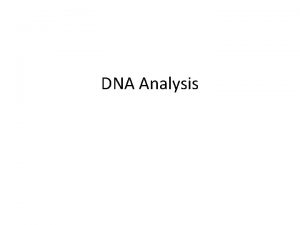 DNA Analysis General DNA Information Double helixtwo coiled