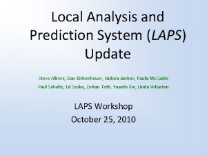 Local Analysis and Prediction System LAPS Update Steve