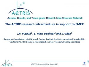 The ACTRIS research infrastructure in support to EMEP