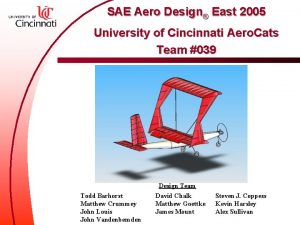 SAE Aero Design East 2005 University of Cincinnati