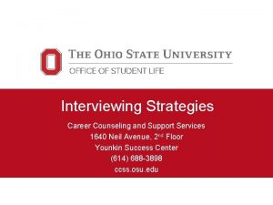 Interviewing Strategies Career Counseling and Support Services 1640