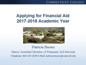 Applying for Financial Aid 2017 2018 Academic Year