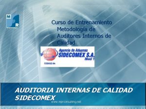 Curso de Entrenamiento Metodologa de Auditores Internos de