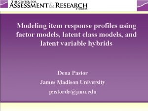 Modeling item response profiles using factor models latent