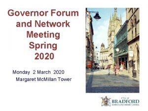 Governor Forum and Network Meeting Spring 2020 Monday