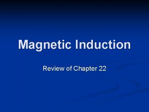 Magnetic Induction Review of Chapter 22 Induced EMF