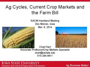 Ag Cycles Current Crop Markets and the Farm