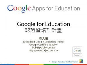 Google for Education authorized Google Education Trainer Google
