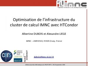 Optimisation de linfrastructure du cluster de calcul IMNC