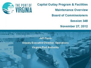 Capital Outlay Program Facilities Maintenance Overview Board of