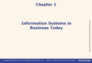 Information Systems in Business Today Management Information Systems