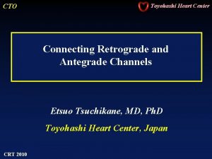 CTO Toyohashi Heart Center Connecting Retrograde and Antegrade