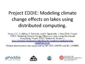 Project EDDIE Modeling climate change effects on lakes