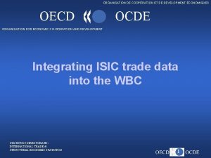 ORGANISATION DE COOPRATION ET DE DEVELOPMENT CONOMIQUES OECD