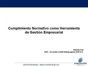 Cumplimiento Normativo como Herramienta de Gestin Empresarial Roberto