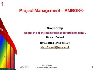 1 Project Management PMBOK tle Ti Scope Creep