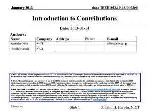 January 2013 doc IEEE 802 19 130003 r