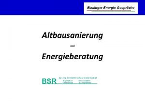 StutenseeBad Altbausanierung Energieberatung BSR Dipl Ing Architektin Barbara